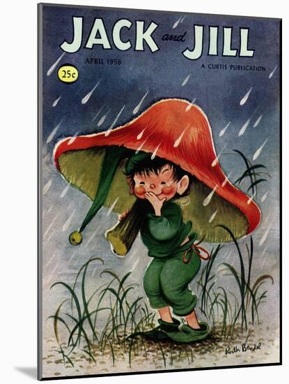 Elf in the Rain - Jack and Jill, April 1956-Ruth Bendel-Mounted Premium Giclee Print