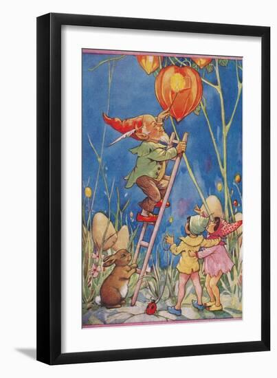 Elf Lighting Chinese Lantern-null-Framed Art Print