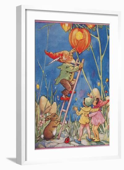 Elf Lighting Chinese Lantern-null-Framed Art Print