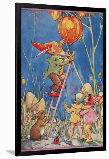 Elf Lighting Chinese Lantern-null-Framed Art Print