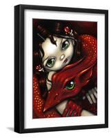 Elf Maiden & Her Dragon-Jasmine Becket-Griffith-Framed Art Print