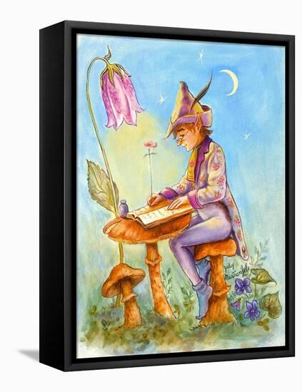 Elf Scribe-Judy Mastrangelo-Framed Stretched Canvas