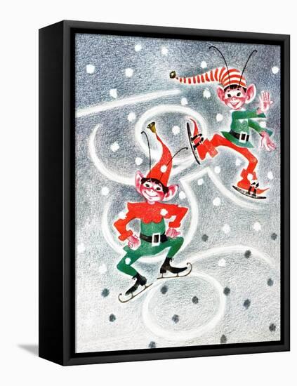 Elf Skates - Jack & Jill-Beth Henninger Krush-Framed Stretched Canvas