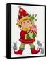 Elf with 3 Mice-Beverly Johnston-Framed Stretched Canvas