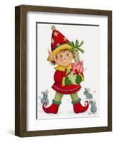 Elf with 3 Mice-Beverly Johnston-Framed Giclee Print