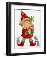 Elf with 3 Mice-Beverly Johnston-Framed Giclee Print