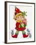 Elf with 3 Mice-Beverly Johnston-Framed Giclee Print