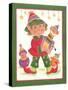 Elf with Toys-Beverly Johnston-Stretched Canvas