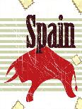 Spanish Bull On Grungy Background-elfivetrov-Stretched Canvas