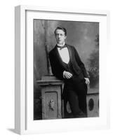 Elgant Young Man Posing for Studio Portrait Attired in Black Tie and Tails-null-Framed Photographic Print