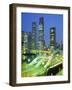 Elgin Bridge and Skyline of the Financial District, Singapore-Fraser Hall-Framed Photographic Print