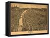 Elgin, Illinois - Panoramic Map-Lantern Press-Framed Stretched Canvas