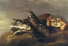 Still Life with Lobster, Crabs, Mussels and Fish-Elias Vonck-Stretched Canvas