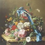 Basket of Summer Flowers-Elie Robin-Stretched Canvas