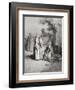 Eliezer and Rebekah, Genesis 24:15-21, Illustration from Dore's 'The Holy Bible', Engraved by…-Gustave Doré-Framed Giclee Print