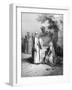 Eliezer and Rebekah / Rebecca, engraving by Doré - Bible-Gustave Dore-Framed Giclee Print