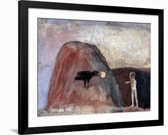 Elijah Fed by a Raven in the Desert I, 1991-Albert Herbert-Framed Giclee Print