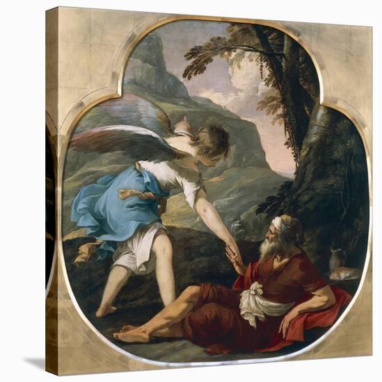 Elijah Fed by an Angel-Laurent de La Hyre-Stretched Canvas