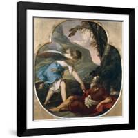 Elijah Fed by an Angel-Laurent de La Hyre-Framed Giclee Print