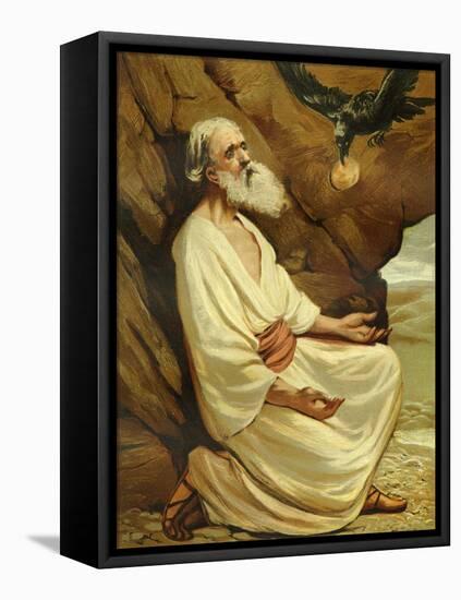 Elijah fed by ravens-Philip Richard Morris-Framed Stretched Canvas