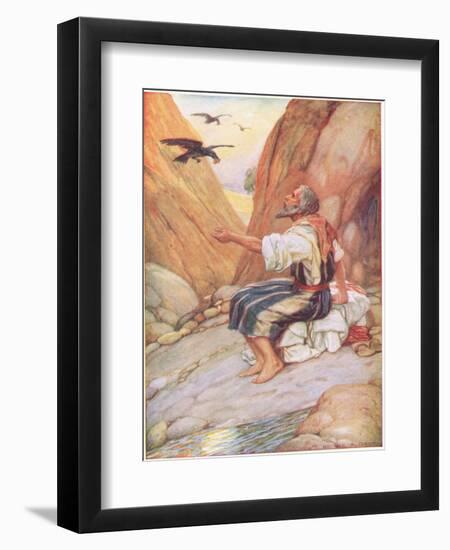 Elijah Fed by the Ravens-Arthur A. Dixon-Framed Premium Giclee Print