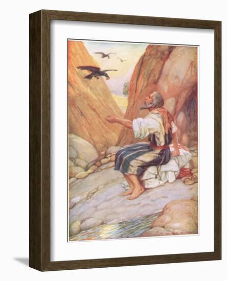 Elijah Fed by the Ravens-Arthur A. Dixon-Framed Giclee Print