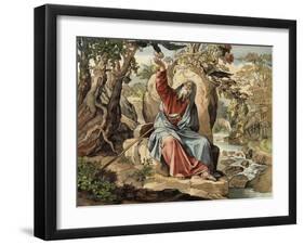 Elijah Fed by the Ravens-null-Framed Giclee Print