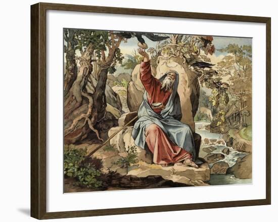 Elijah Fed by the Ravens-null-Framed Giclee Print