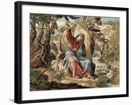 Elijah Fed by the Ravens-null-Framed Giclee Print