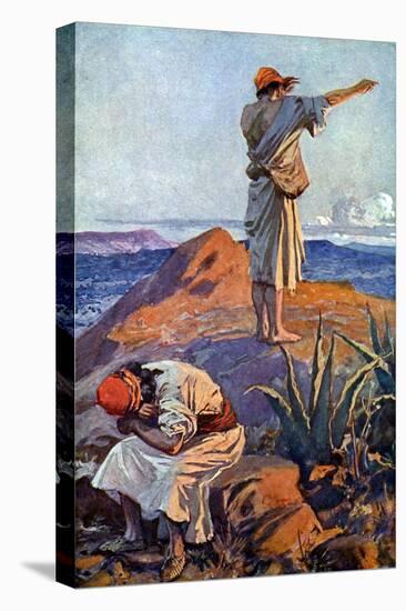 Elijah from Mount Carmel sees a cloud - Bible-James Jacques Joseph Tissot-Stretched Canvas