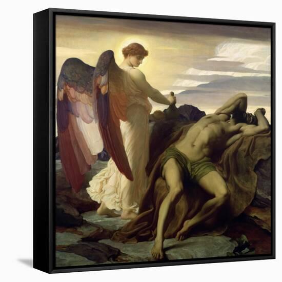 Elijah in the Wilderness, 1877-8-Frederick Leighton-Framed Stretched Canvas