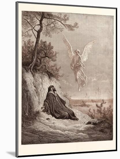 Elijah Nourished by an Angel-Gustave Dore-Mounted Giclee Print