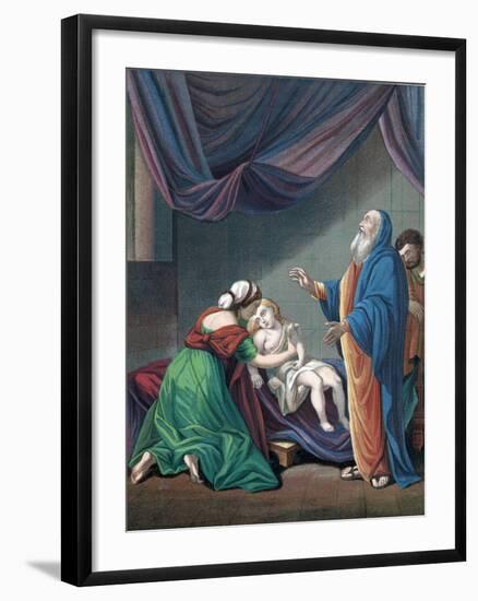 Elijah, Old Testament Prophet, Raising the Widow's Son from Apparent Death, C1860-null-Framed Giclee Print