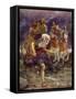 Elijah ran in front of the chariot-Charles Edmund Brock-Framed Stretched Canvas