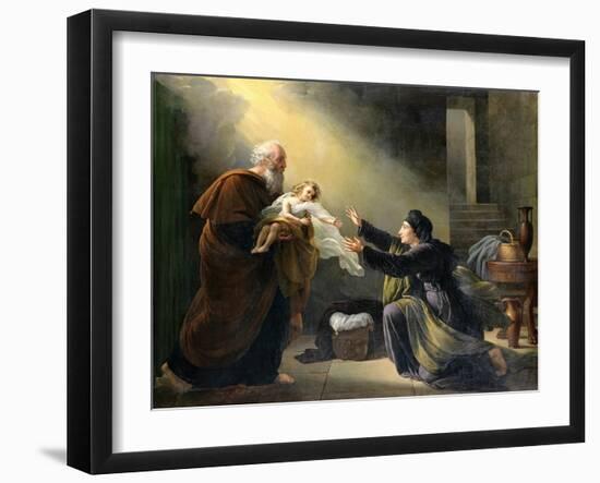 Elijah Resuscitating the Son of the Widow of Sarepta-Louis Hersent-Framed Giclee Print