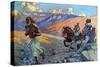 Elijah runs before the chariot of Ahab - Bible-James Jacques Joseph Tissot-Stretched Canvas
