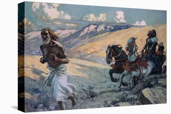 Elijah Runs Before the Chariot of Ahab-James Tissot-Stretched Canvas