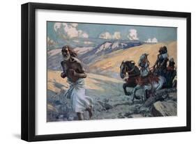 Elijah Runs Before the Chariot of Ahab-James Tissot-Framed Giclee Print