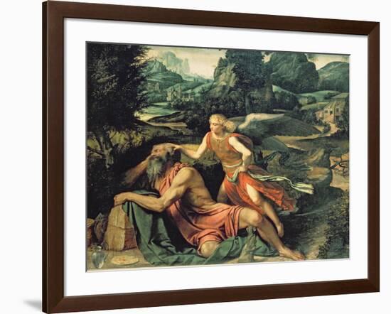 Elijah Visited by an Angel, c.1534-Alessandro Bonvicino Moretto-Framed Giclee Print