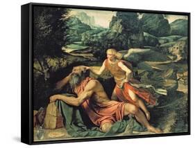 Elijah Visited by an Angel, c.1534-Alessandro Bonvicino Moretto-Framed Stretched Canvas