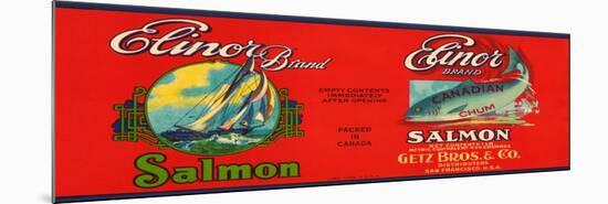 Elinor Brand Salmon Label - San Francisco, CA-Lantern Press-Mounted Premium Giclee Print