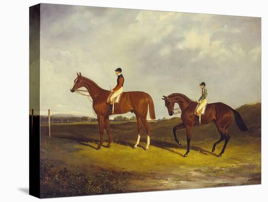 Elis' with J. Day Up: Winner of the St. Ledger, 1836 and 'Bay Middleton' with J. Robinson Up: the…-David Dalby of York-Stretched Canvas