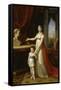 Elisa Bonaparte, grande-duchesse de Toscane et sa fille Napoléone-Elisa-Pietro Benvenuti-Framed Stretched Canvas