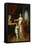 Elisa Bonaparte, grande-duchesse de Toscane et sa fille Napoléone-Elisa-Pietro Benvenuti-Framed Stretched Canvas