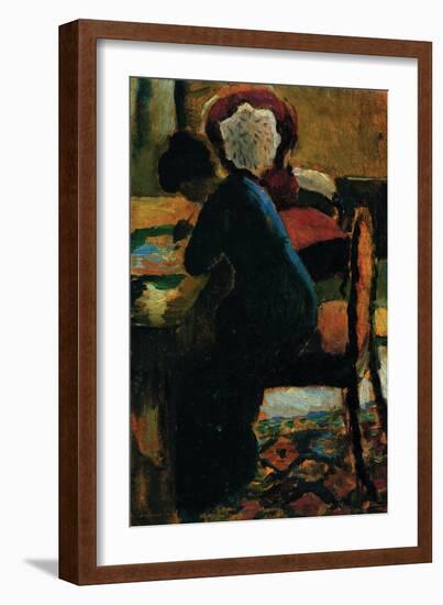 Elisabeth At The Desk-Auguste Macke-Framed Art Print