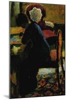 Elisabeth At The Desk-Auguste Macke-Mounted Art Print