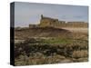 Elisabeth Castle in St Helier on Jersey at low tide-enricocacciafotografie-Stretched Canvas