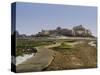 Elisabeth Castle in St Helier on Jersey at low tide-enricocacciafotografie-Stretched Canvas