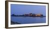 Elisabeth Castle in St Helier on Jersey in the evening at high tide-enricocacciafotografie-Framed Photographic Print