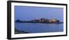 Elisabeth Castle in St Helier on Jersey in the evening at high tide-enricocacciafotografie-Framed Photographic Print